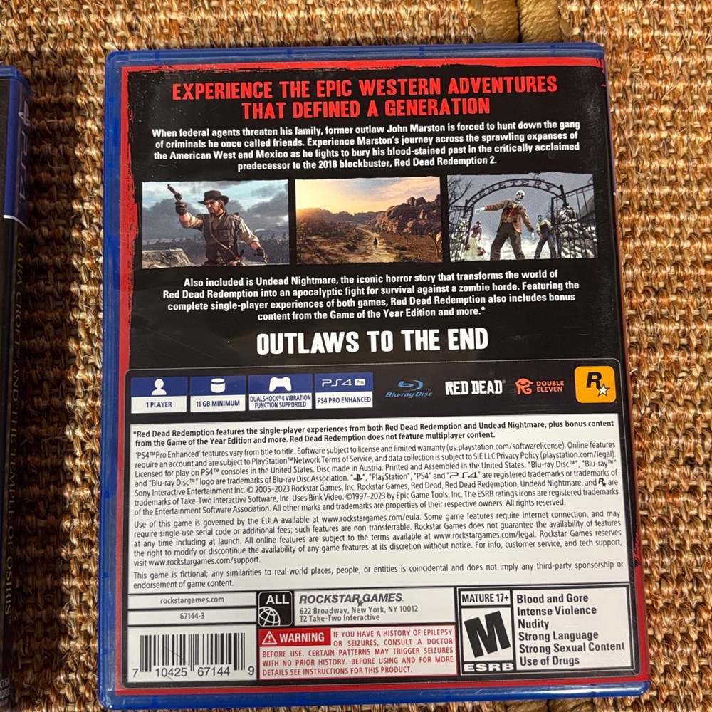 PS4 game, Red Dead Redemption, like New, rarely used - Picture 2 of 3